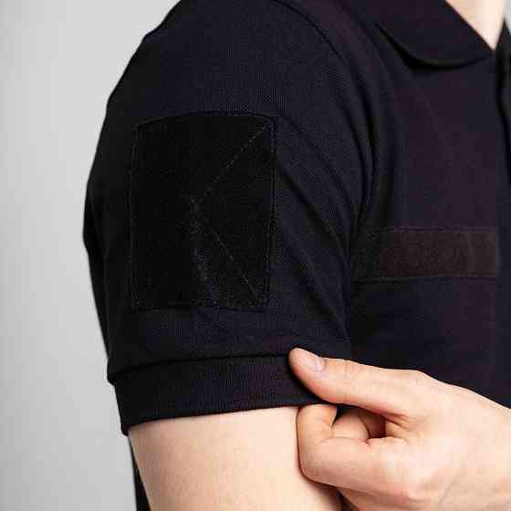 Легке тактичне літнє чоловіче чорне поло Pobedov Royal Військове Київ