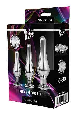 Набор анальных пробок конической формы Dream Toys GLEAMING LOVE PLEASURE SET SILVER Sex Aura Киев