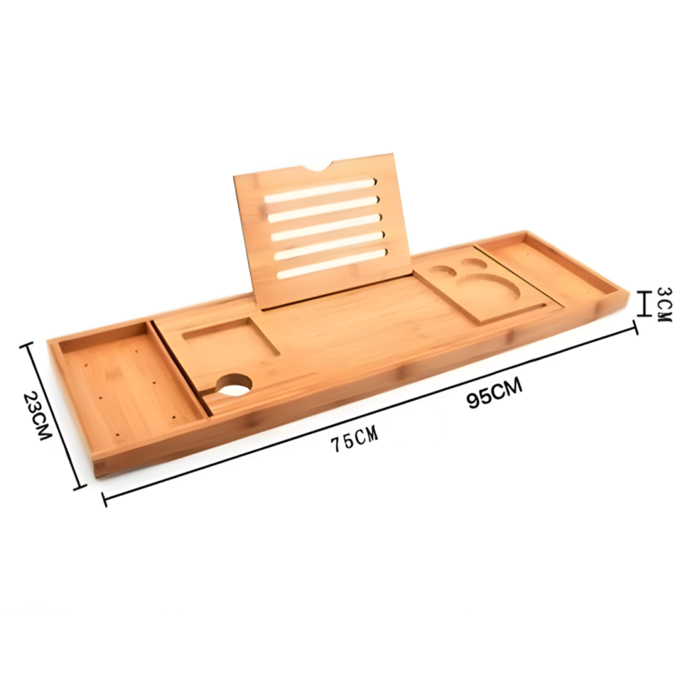 Полиця бамбукова висувна для ванної, довжина 75-95см, накладка на ванну з бамбука, Bamboo_1 Кам'янець-Подільський - фото 7