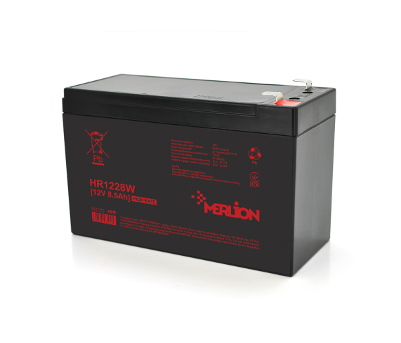Аккумуляторная батарея MERLION HR1228W, 12V 8,5Ah ( 151 х 65 х 94 (100) ), 2.2 kg Black Q10/420 Полтава - изображение 1