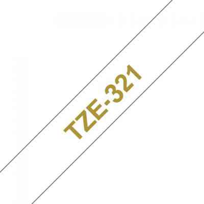 Лента для принтера этикеток UKRMARK B-T321P, ламинированная, 9мм х 8м, gold on white, аналог TZe321 (00785) Винница