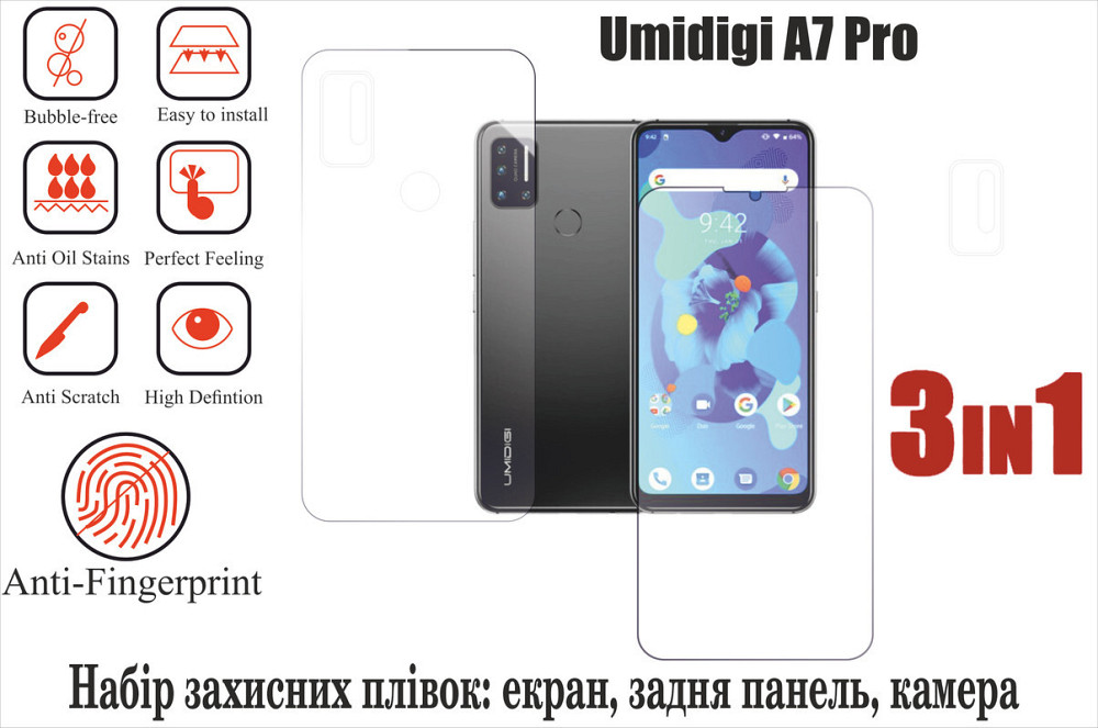 Мягкое стекло King для Umidigi A7 Pro (полиуретановая пленка) Киев - изображение 1