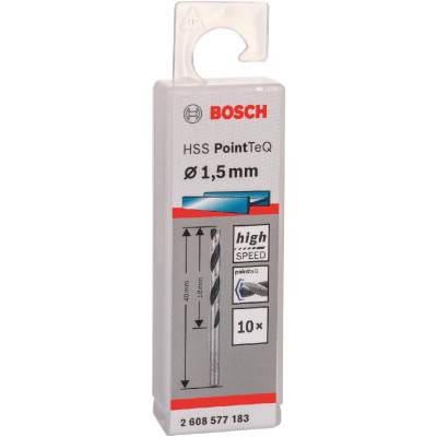 Сверло Bosch по металлу HSS-PointTeQ, 1.5х18х40мм, 10шт (2.608.577.183) Винница - изображение 3