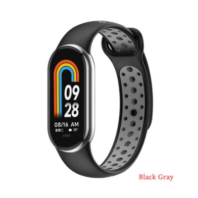 Ремешок для фитнес браслета BeCover Vents Style для Xiaomi Mi Smart Band 8 Black-Gray (709415) Винница - изображение 1