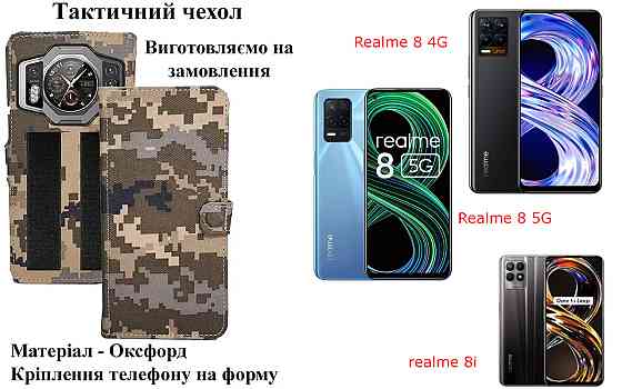 Тактический чехол для OPPO A80 5G, OPPO A91, крепится к снаряжению на липучке Киев