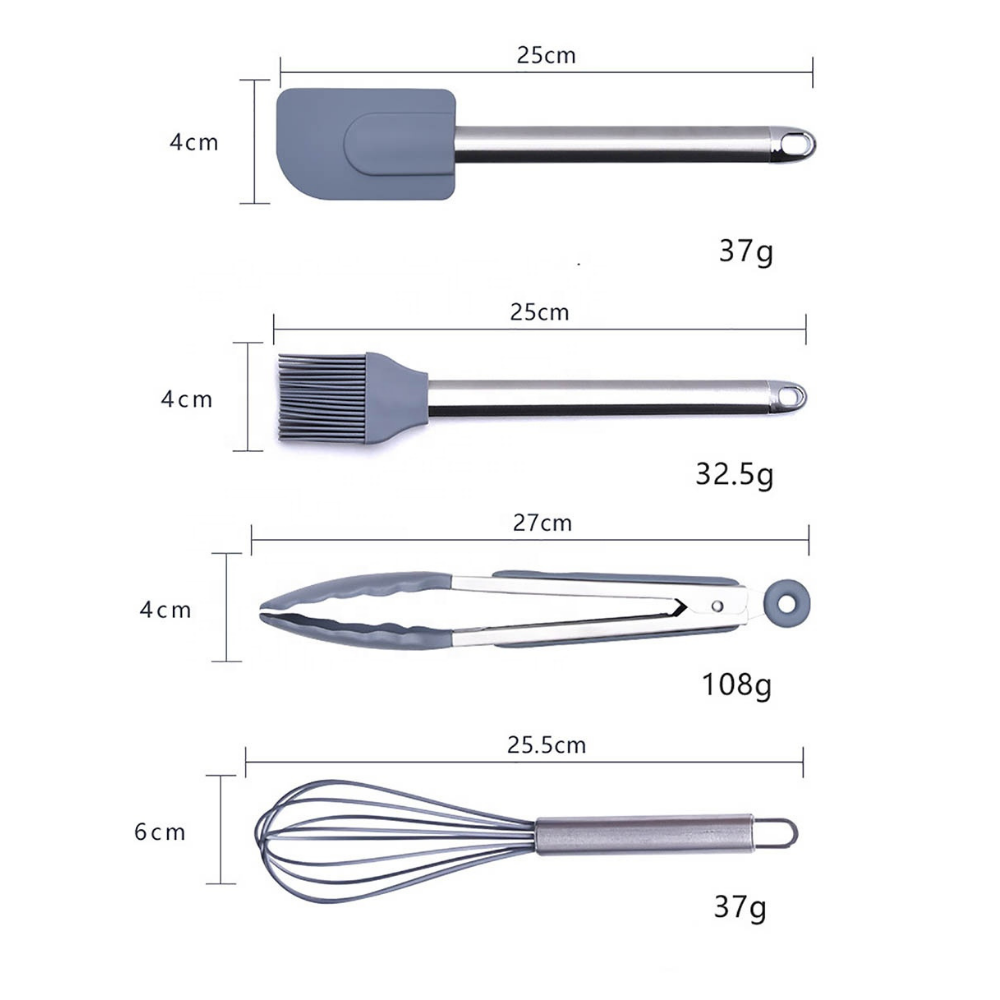 Набор формы силиконовые для выпечки 8 штук,комплект кухонных пренадлежностей с прихваткой,цвет серый Каменец-Подольский - изображение 3