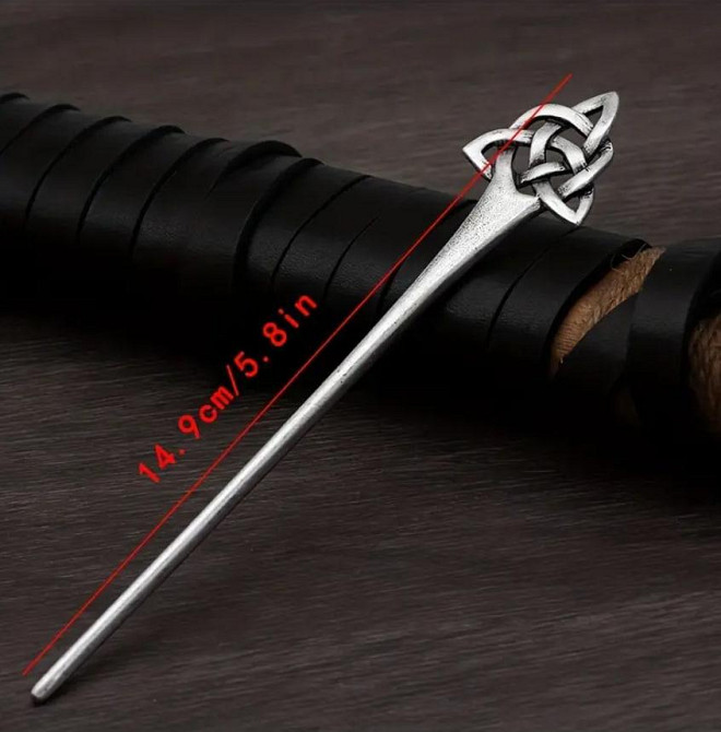 Металическая кельтская шпилька для волос – длинная палочка для пучка и причёсок Киев - изображение 3