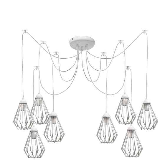 Подвесная люстра под старину паук белая 8 ламп Silvia NL 05371-8 W Одесса