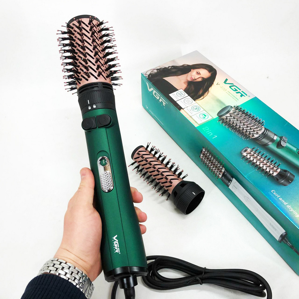 Воздушный стайлер для волос VGR V-498 2 в 1, Портативный фен с насадками, Фен ионизированный DS-90 Львов - изображение 9