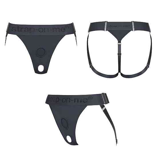 Трусики для страпона Strap-On-Me HARNAIS LINGERIE UNIQUE, One Size, сірі Sex Aura Київ