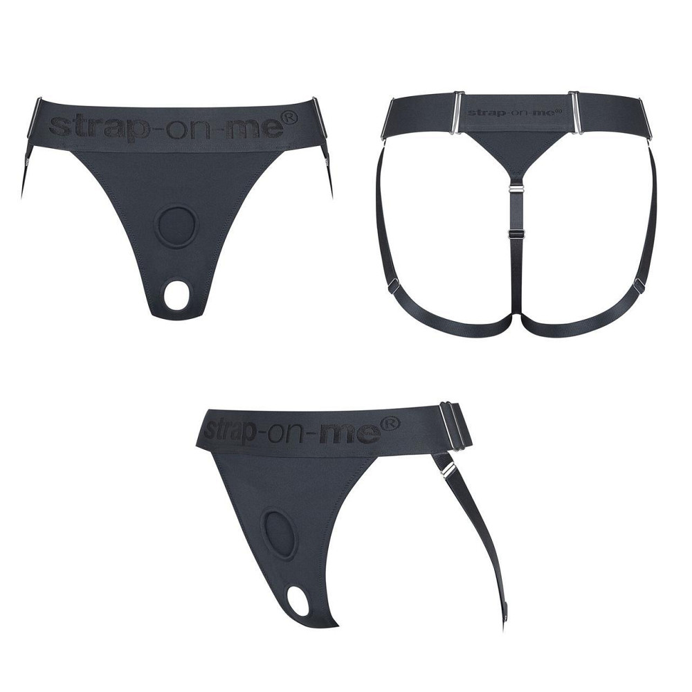 Трусики для страпона Strap-On-Me HARNAIS LINGERIE UNIQUE, One Size, сірі Sex Aura Київ - фото 2
