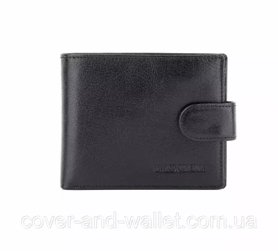 Чорний чоловічий шкіряний гаманець з вираженою фактурою Marco Coverna MC 010-802 Київ