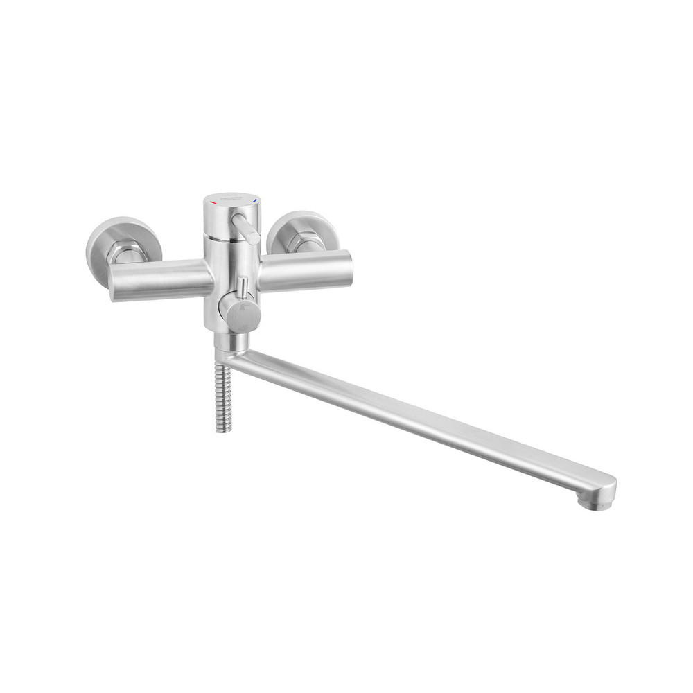 Змішувач для ванни з душовим гарнітуром Kroner KRP Edelstahl Klassisch - ESG070 сатин Київ - фото 3