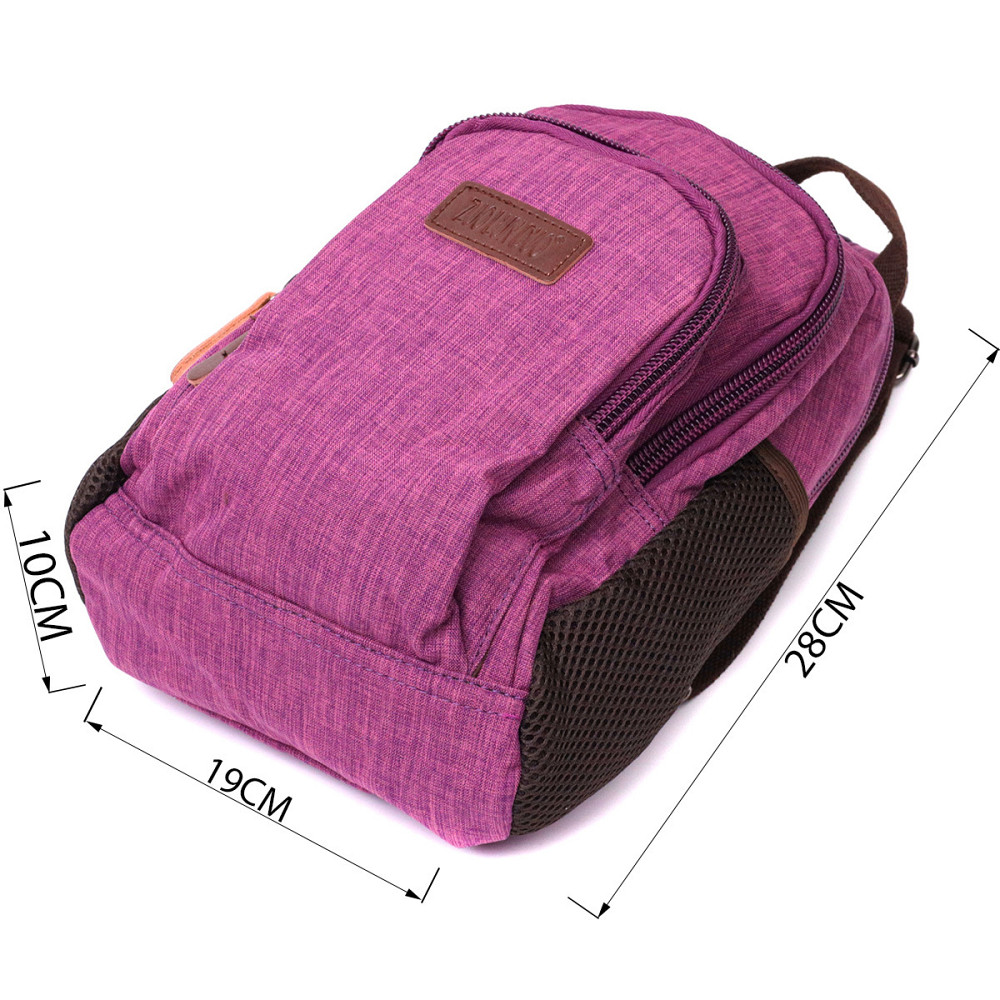 Модний рюкзак з поліестру з великою кількістю кишень Vintage 22147 Фіолетовий Київ - фото 3