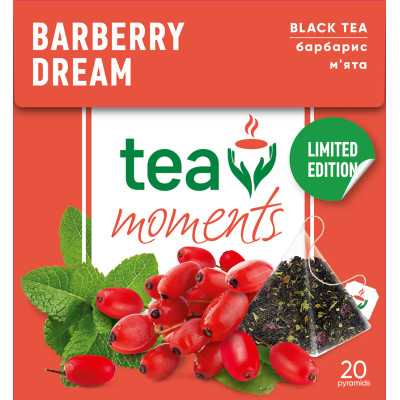 Чай Tea Moments Barberry Dream чорний з барбарисом та м'ятою 20х1.8 г пірамідки (tm.03644) Вінниця - фото 4