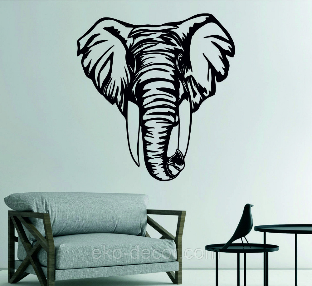 Декоративное настенное Панно «Слон», Декор на стену 90*84 см, Черный Киев - изображение 3