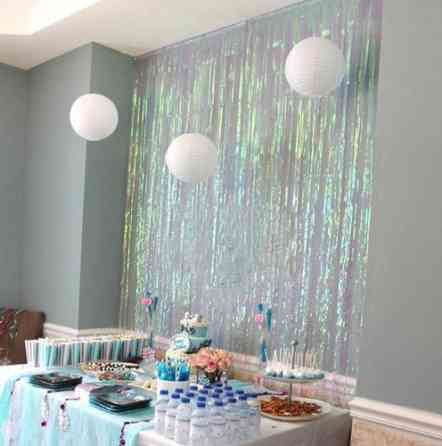 Занавески дождик для фотозоны 2 м на 1 м перламутровый Киев
