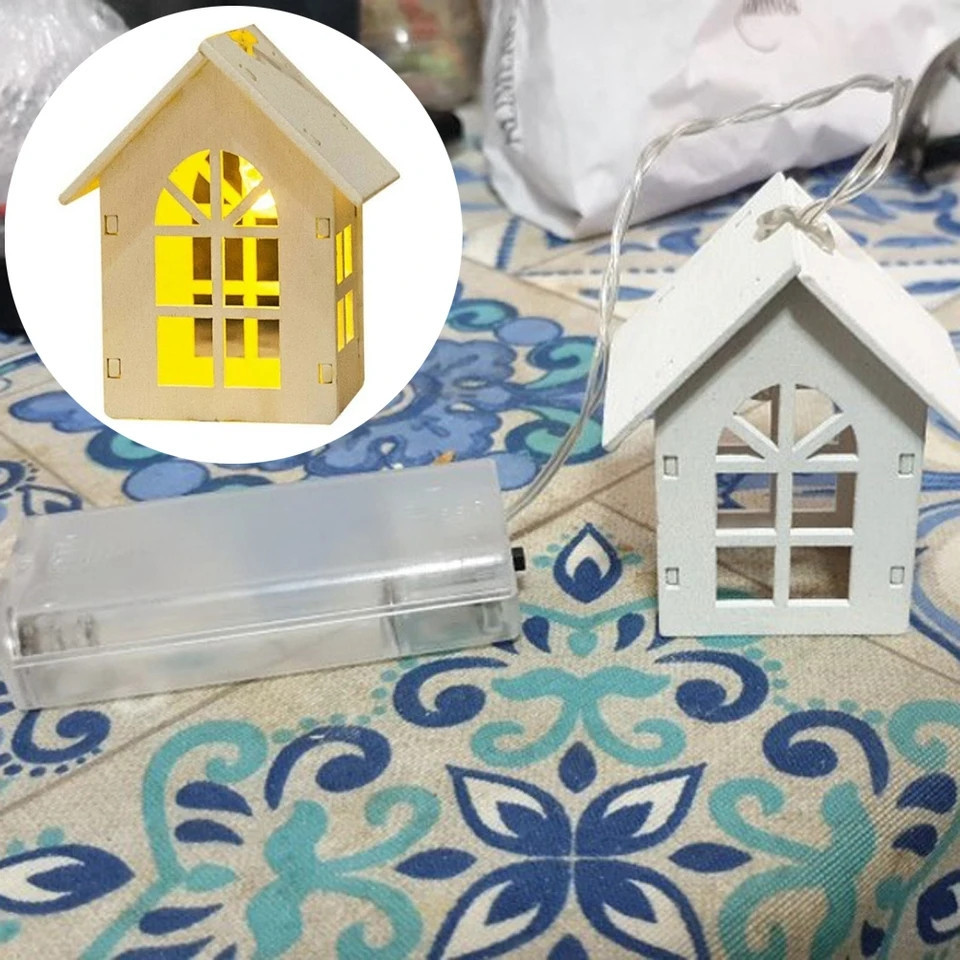 Гірлянда Будиночок 1 штука 6 на 4 см жовто-білий Київ - фото 1