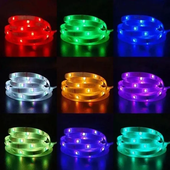 Гирлянда-лента Rope-Lights SMD5050-RGB bluetooth универсальная и провод черный 5м  7680 Одесса