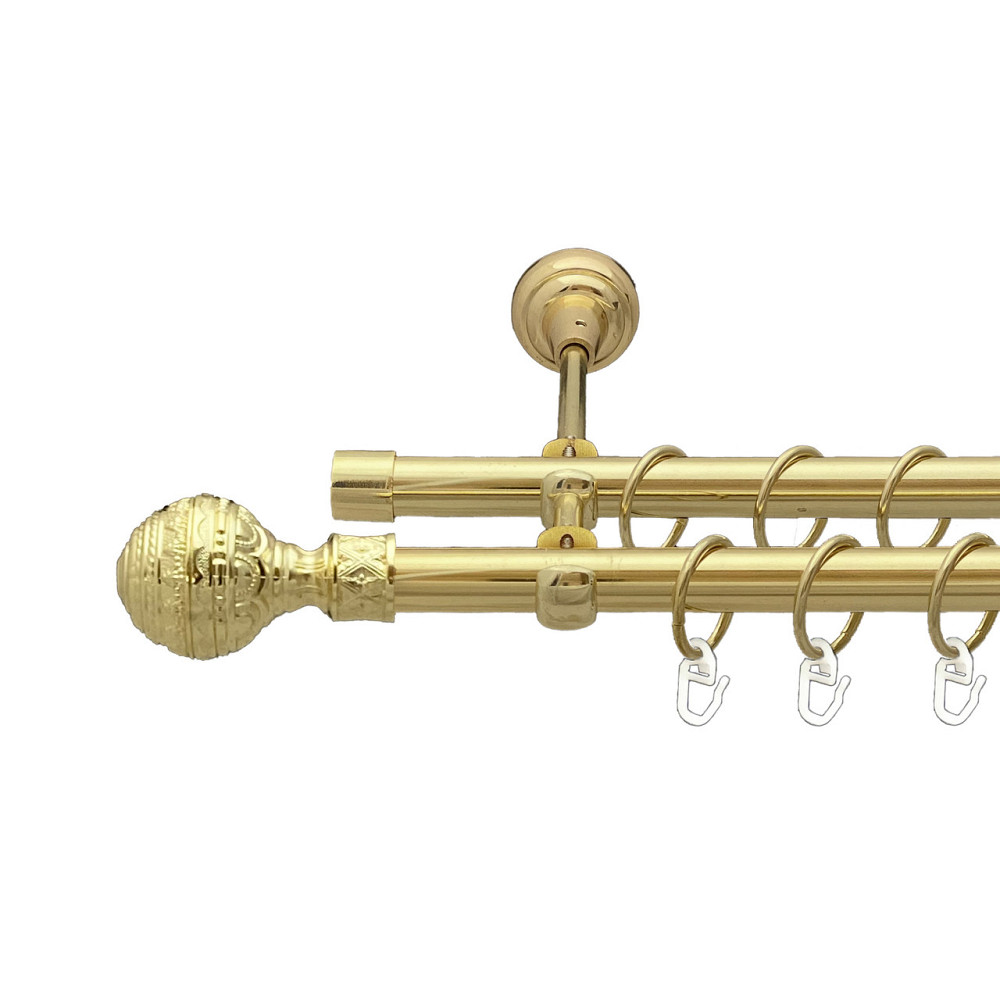 Карниз Orvit Арабеска металевий дворядний відкритий Золото 19\19 мм 200 см (00-00013067) Львов - изображение 1