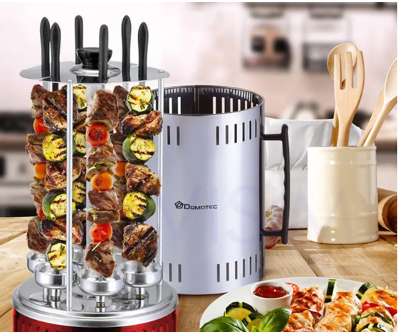 Електрошашличниця DOMOTEC MS-7783 червона ART:7134 на 6 шампурів, настільний гриль для шашлику Одеса