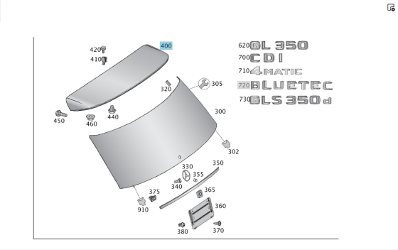Mercedes-Benz  A1667900988 Спойлер кришки багажника GL/GLS X166 Одеса