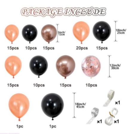 Набір повітряних кульок для вечірки «Рожеве золото» Кам'янець-Подільський