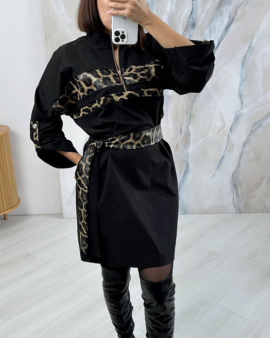 Жіноче плаття з леопардовими вставками тіар 48/52 Одеса - фото 1