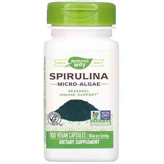 Спирулина, Spirulina, Nature's Way, микроводоросли, 760 мг, 100 веганских капсул Луцьк