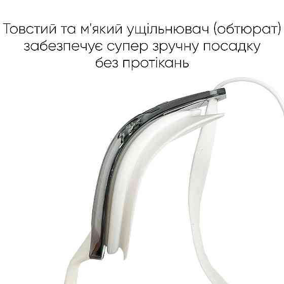 Окуляри для плавання Renvo Alat Pro Уні Anti-fog Білий Сірий OSFM (2SG610-0302) Київ