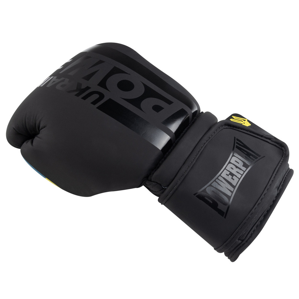 Боксерські рукавички для боксу та єдиноборств чорні на липучці 14 унцій PowerPlay 3021 Ukraine Київ - фото 4