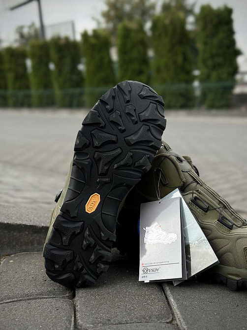Военные тактические демисезонные ботинки олива, мужская износостойкая обувь весна-осень, прошитые, дышащие Львов - изображение 5