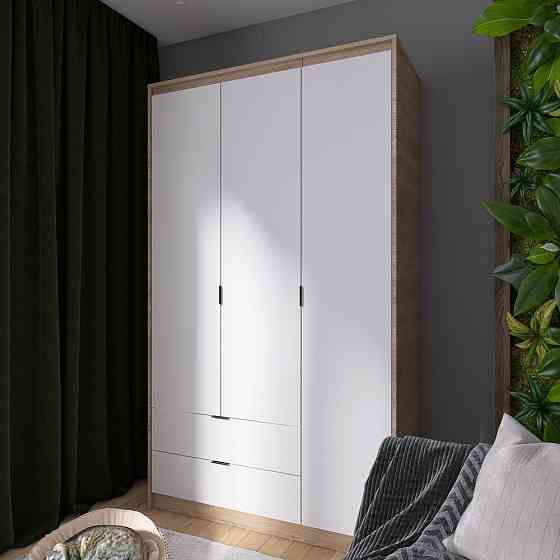 Шкаф распашной для одежды с выдвижными ящиками (штанга - полки) Эверест Сити-1200 120,2х50х204,6 см Дуб сонома/Белый (DTM-071126) Львов