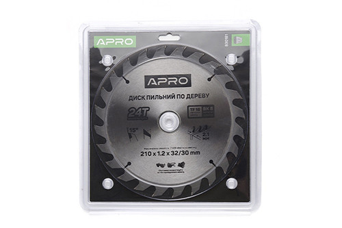 Диск пиляльний для дерева 210х32 (30)х24Т APRO Рівне - фото 1