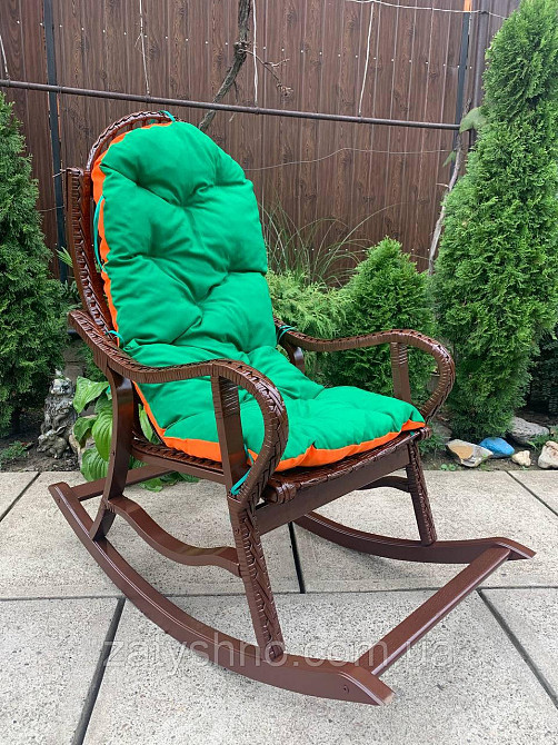 Кресло-качалка плетеное, крашенное Киев - изображение 3