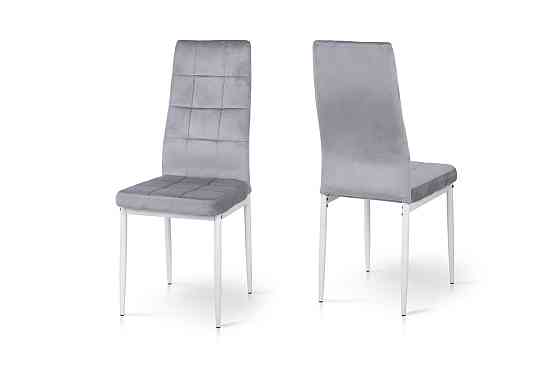 Стілець Айс, білий/велюр світло-сірий Киев