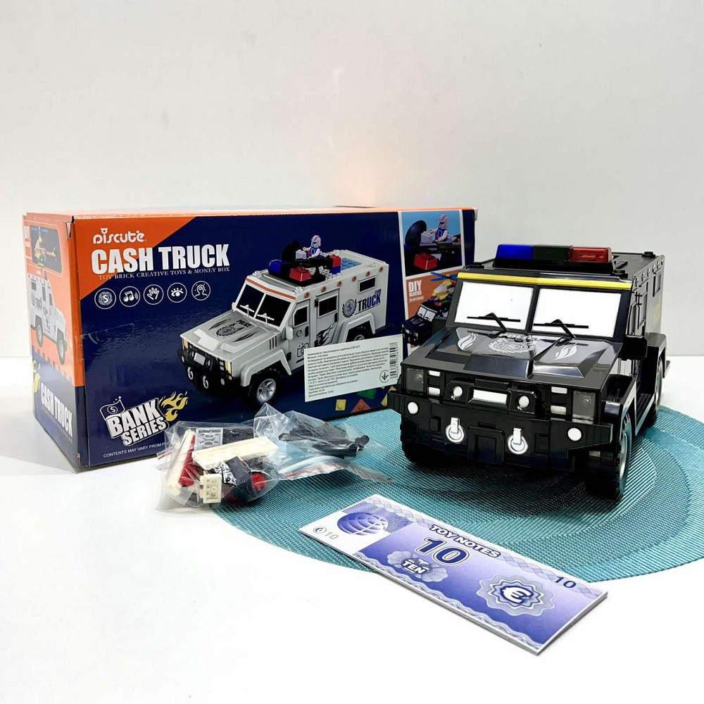 Сейф-скарбничка Машина поліцейська 3в1 з кодовим замком 30см Чорна (DSM-6672) Чернігів - фото 1