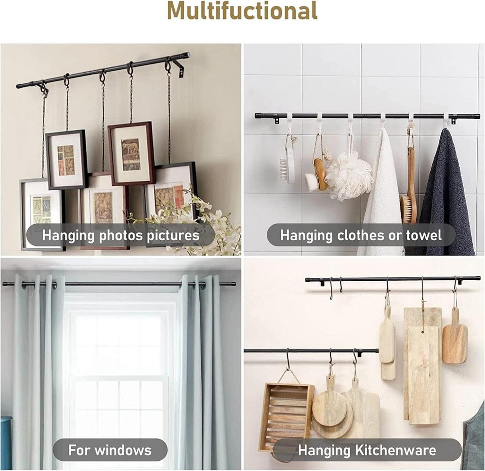 Регулируемый карниз FLY HAWK 99-121 см, нержавеющая сталь, 16 мм, комплект 2 шт, серебристый, карниз Киев - изображение 5