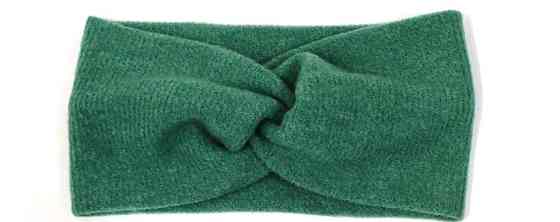 Пов'язка для волосся з ангорки зелена Київ