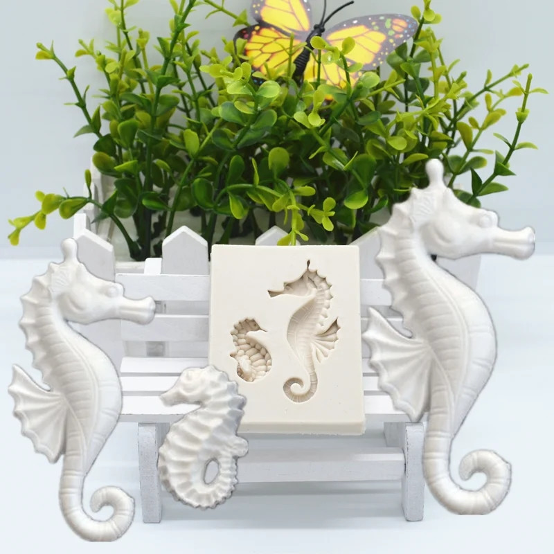 Молд силіконовий Морський коник 60 на 50 мм сірий Київ - фото 10