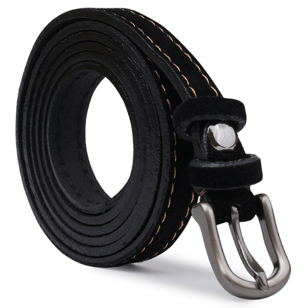 Стильний замшевий ремінь для жінок Чорний (Vintage) Київ - фото 7