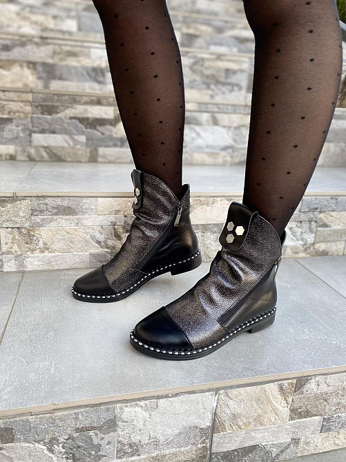 Vesna Черевики жіночі VESNA чорні натуральна шкіра висота 13см (2485) Коломыя - изображение 2