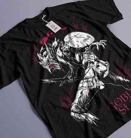 Футболка для мальчика аниме Гоблин Слайер Аниме Манга оверсайз (рост от 165 до 180 ) Черний AnimeJ0821m Днепр