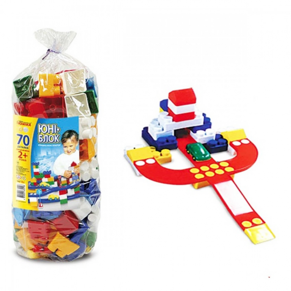 Детский конструктор „Юни-блок”-70 70118 из 70 больших деталей Винница - изображение 1