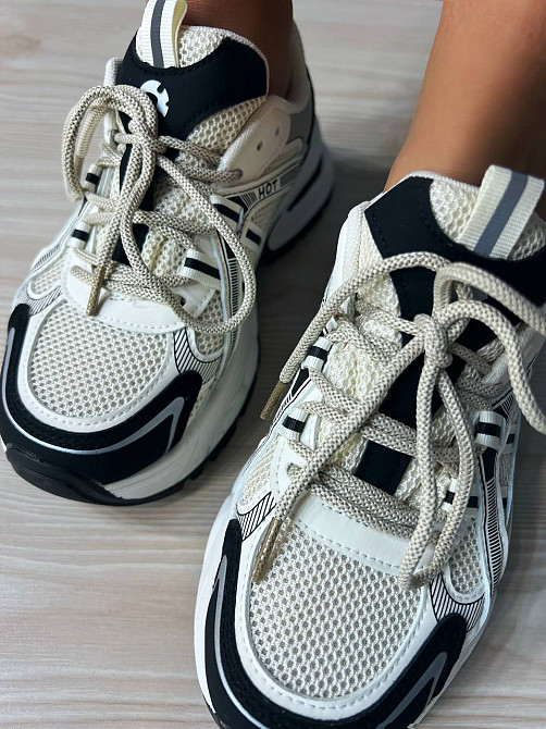 Кросівки жіночі Navigator 4001-1 з сіткою та екошкірою висока підошва білі з чорним, 38, 23,5 см Київ - фото 14