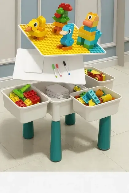 Многофункциональный, детский игровой стол – трансформер с конструктором и стульчиком / Развивающий стол для детей Коломия - фото 3