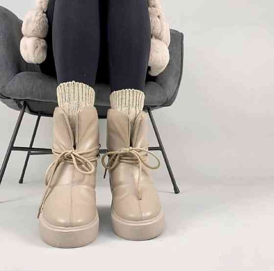 UGG Угги жіночі UGG капучино натуральна шкіра висота 16 см (5206) Коломия