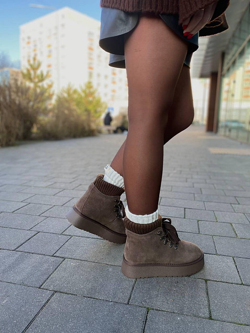 Угги жіночі HENGJI T007-7 шоколадні (зима, замша натуральна) (6163) Коломыя - изображение 6