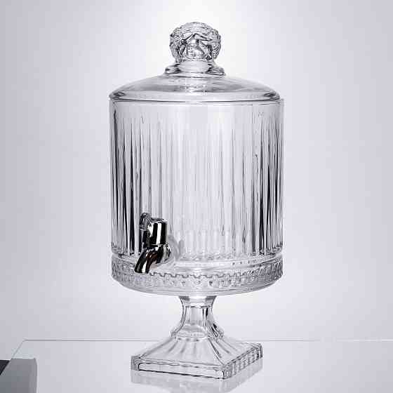 Лимонадниця з краном на підставці скляна 4,5 л прозора HP-19-3045-4 Коломыя