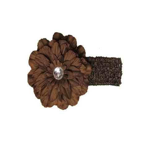 Дитяча коричнева пов'язка - квітка 12см, окружність 28-50см Київ